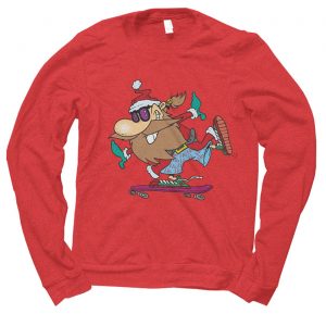 Santa Funky Skateboarder Christmas jumper (sweatshirt)