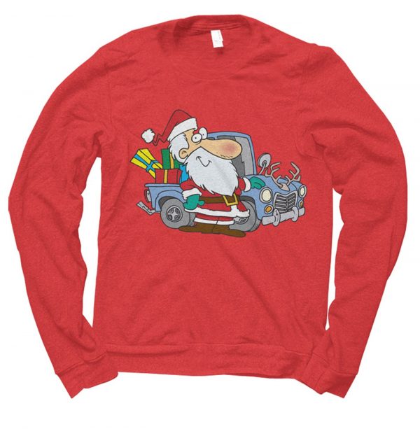 Santa Redneck Car Christmas jumper by Clique Wear