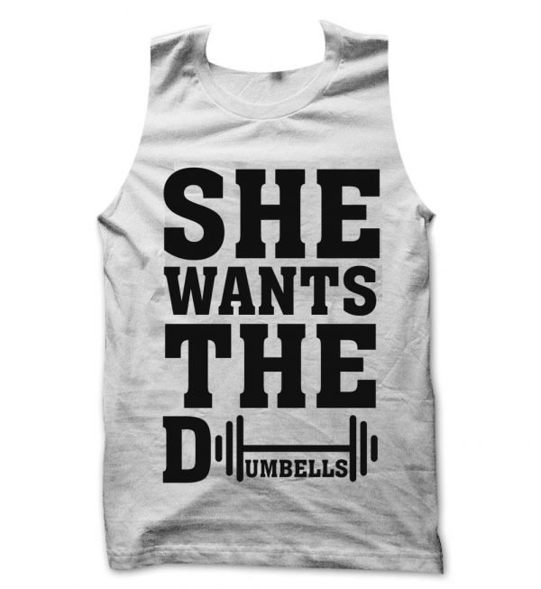 She Wants the Dumbells vest by Clique Wear
