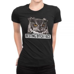 Owl Resting Bitch Face women’s t-shirt