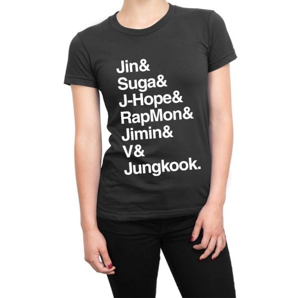 Jin & Suga & J-Hope & RapMon & Jimin & V & Jungkook women's t-shirt by Clique Wear