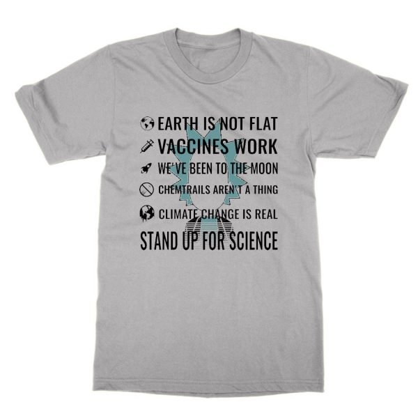 Earth is not flat! Vaccines work! We've been to the moon! Chemtrails aren't a thing! Climate change is real! BACKGROUND t-shirt by Clique Wear