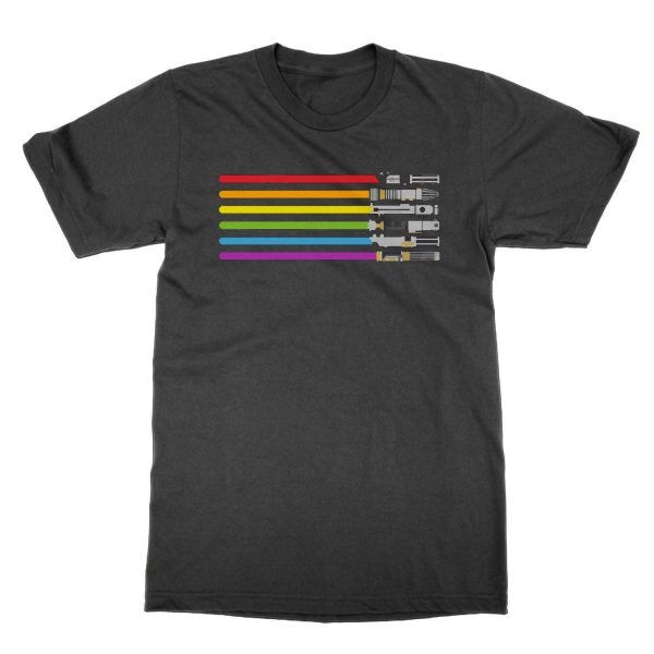 LGBT flag lightsabers t-shirt by Clique Wear