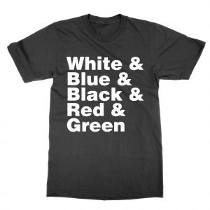 White & Blue Black Red Green T-Shirt