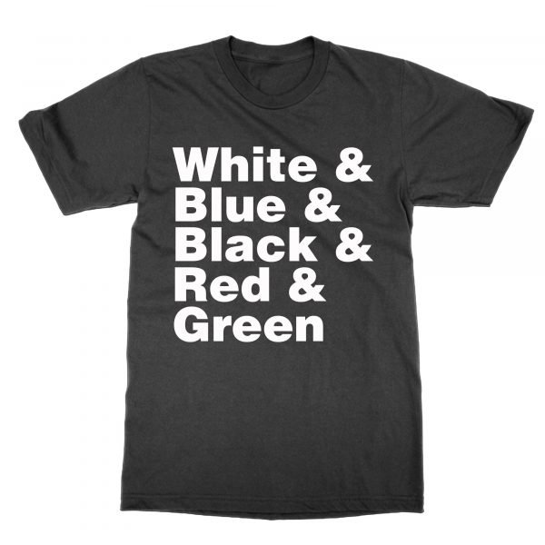White & Blue Black Red Green t-shirt by Clique Wear