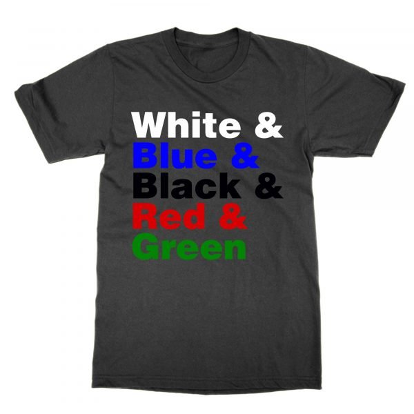 White & Blue Black Red Green (multicolour) t-shirt by Clique Wear