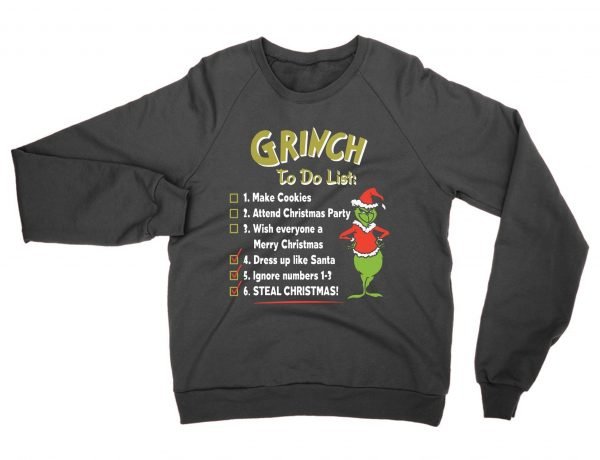 Grinch To Do List Christmas sweatshirt by Clique Wear