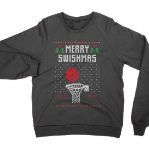 Merry Swishmas basketball Christmas Ugly Sweater jumper (sweatshirt)