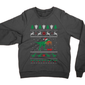 T-Rex Eating Deer Ugly Christmas Jumper (sweatshirt)