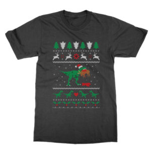 T-Rex Eating Deer Ugly Christmas Jumper T-Shirt