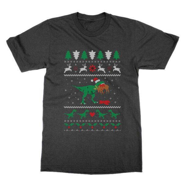 T-Rex Eating Deer Ugly Christmas Jumper t-shirt by Clique Wear