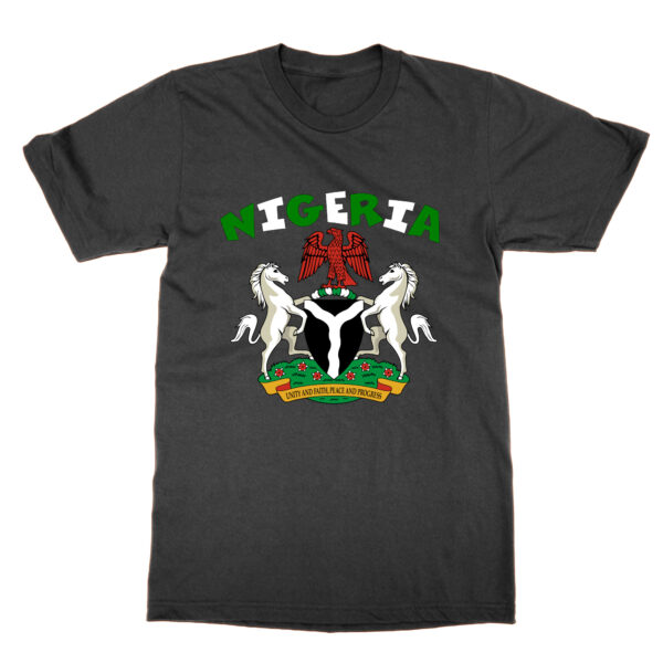 Love Nigeria With Nigerian Flag Coat Of Arms t-shirt by Clique Wear