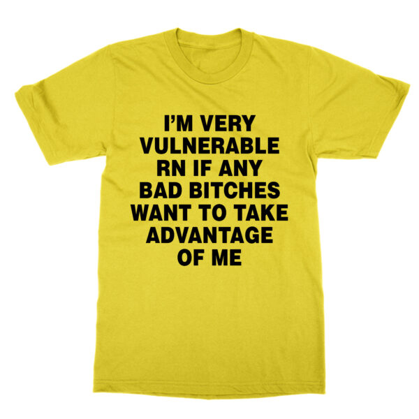 I'm Very Vulnerable RN If Any Bad Bitches Want to Take Advantage t-shirt by Clique Wear