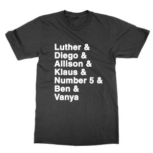 Luther and Diego and Allison and Klaus and Number 5 and Ben and Vanya Umbrella T-Shirt