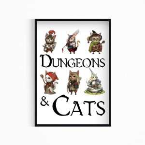 Dungeons and Cats Wall Art Poster Print