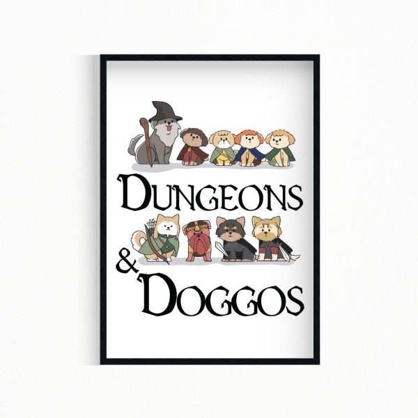 Dungeons and Doggos Wall Art Poster Print