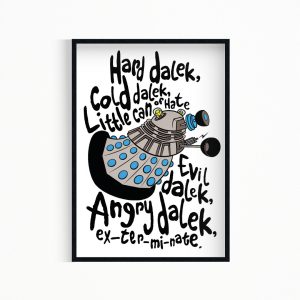 Hard Dalek Cold Dalek Little Can of Hate Wall Art Poster Print