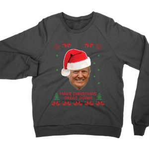 Make Christmas Great Again face Christmas jumper (sweatshirt)